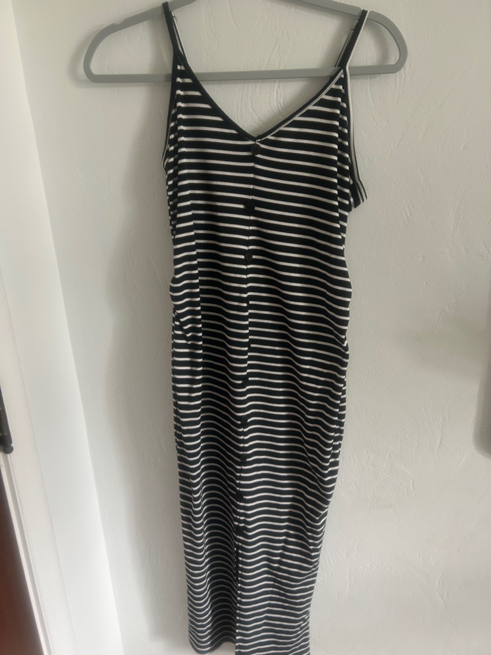 Striped Black and White Sleeveless Maxi Dress Maternity